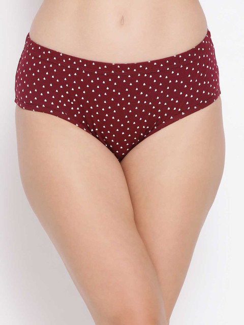 

Clovia Women Maroon & White Printed Mid-rise Hipster Brief PN2912Z15S