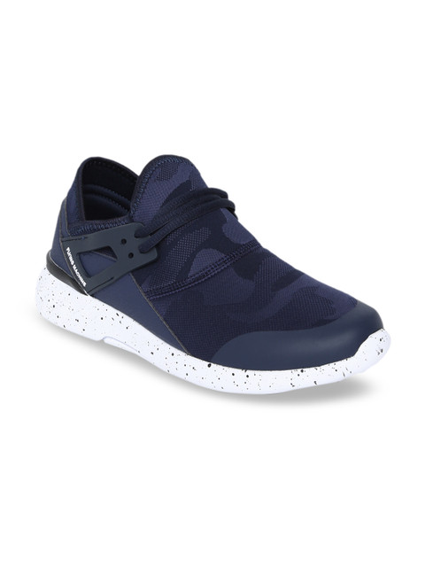 

Flying Machine Men Navy Blue Printed Slip-On Sneakers