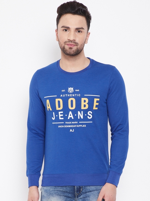 

Adobe Men Blue Printed Sweatshirt