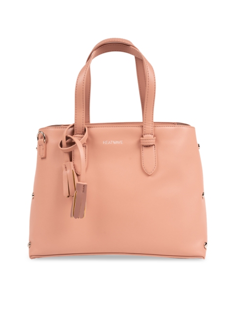 

HEATWAVE Peach-Coloured Solid Handheld Bag