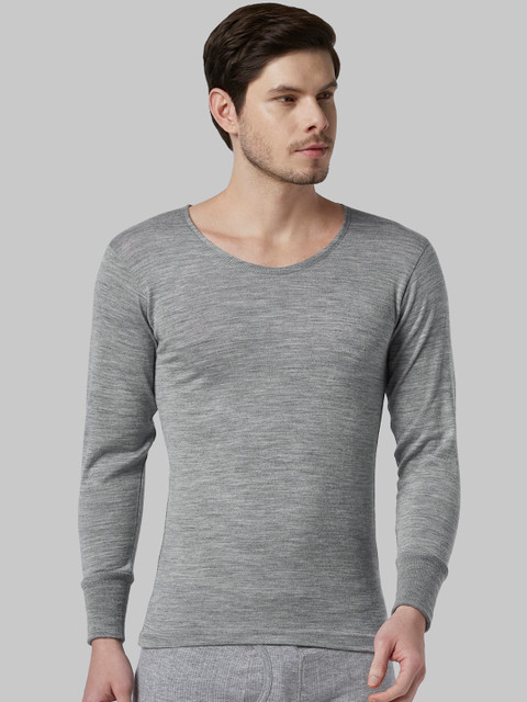 

Park Avenue Men Grey Solid Knitted Thermal Top