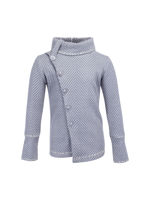 

CUTECUMBER Girls Grey Self Design Winter Top