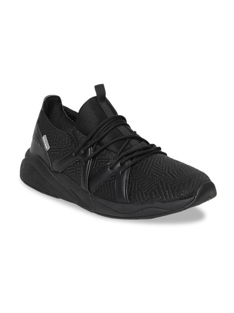 

Flying Machine Men Black Textured Sneakers