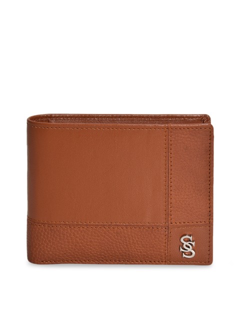 

Second SKIN Men Tan Brown Solid Two Fold Wallet