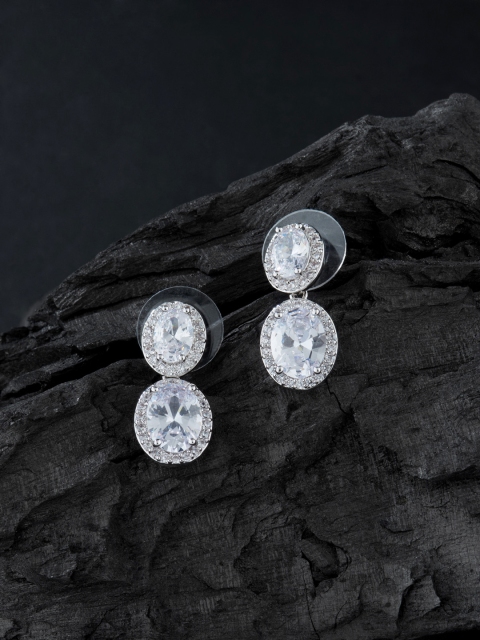 

E2O Silver-Plated Oval Drop Earrings