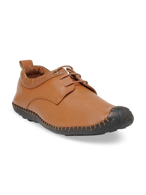

Teakwood Leathers Men Tan Brown Solid Leather Formal Derbys