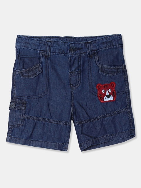 

Donuts Boys Navy Blue Printed Regular Fit Denim Shorts