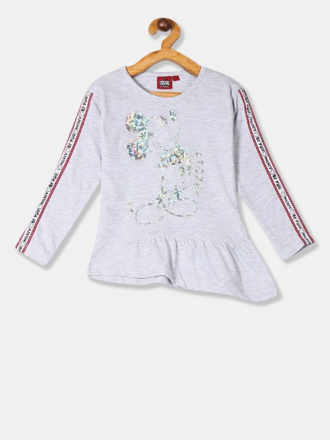 

Colt Girls Grey Printed Mickey Mouse Pure Cotton Top