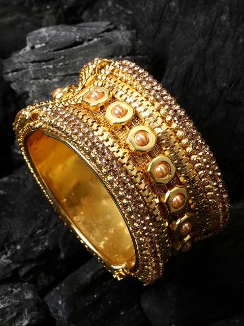 

ANIKAS CREATION Gold-Plated Handcrafted Bangle-Style Bracelet
