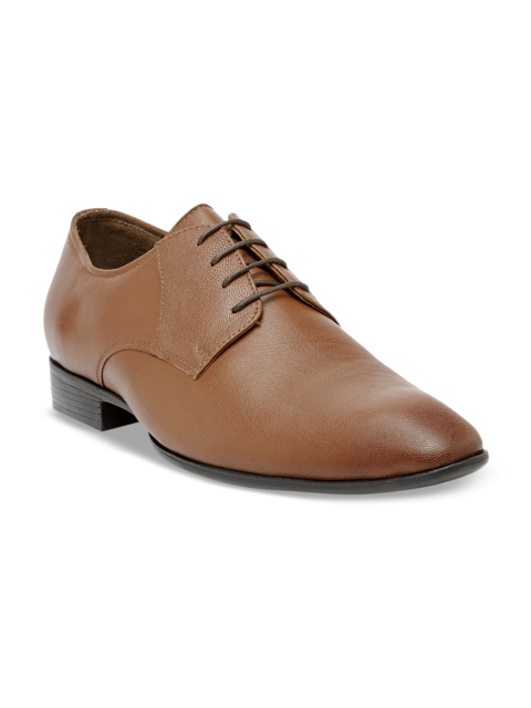 

Teakwood Leathers Men Tan Brown Solid Leather Formal Derbys