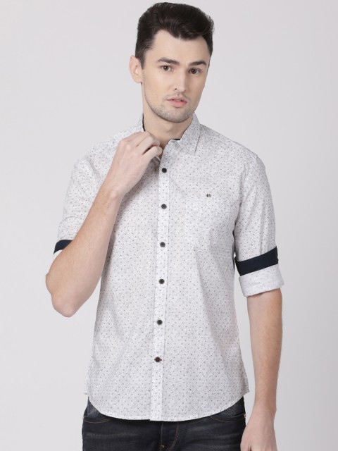 

Toss Winner Men White & Grey Regular Fit Printed Casual Shirt