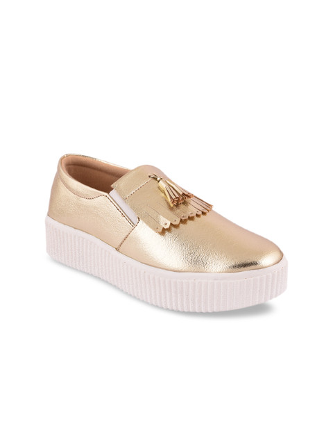 

meriggiare Women Gold-Toned Slip-On Sneakers