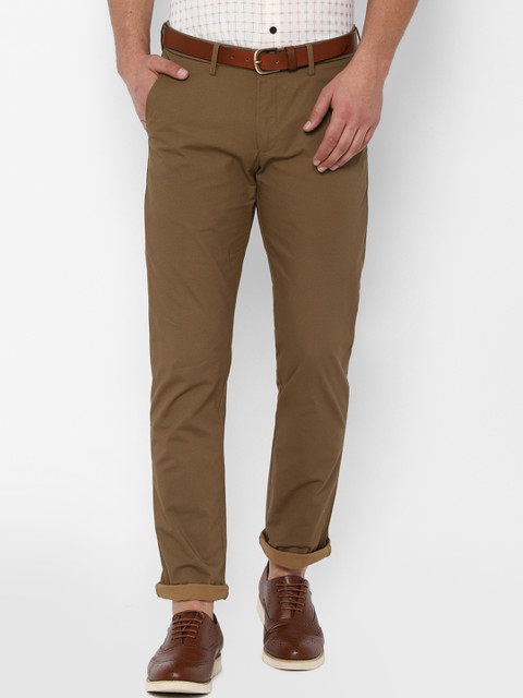

Allen Solly Men Khaki Slim Fit Solid Regular Trousers