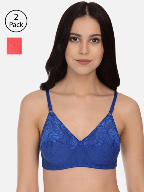

mod & shy Pack of 2 Assorted Lace Non-Wired Non Padded Everyday Bras MS1052