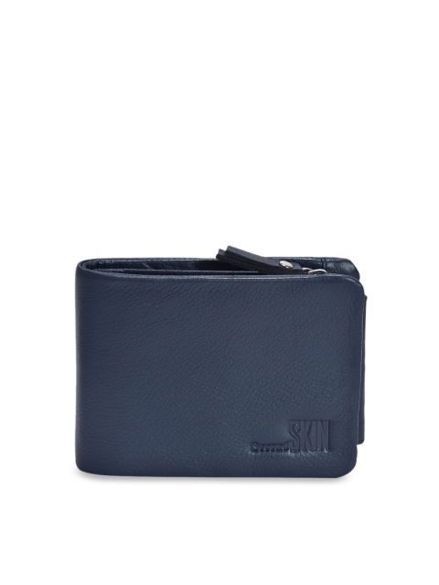 

Second SKIN Men Blue Solid Two Fold Wallet