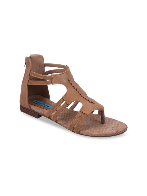 

meriggiare Women Camel Brown Solid One Toe Flats