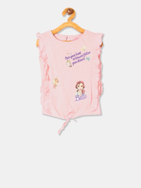 

Colt Girls Pink Disney Princess Printed Knitted Pure Cotton Top
