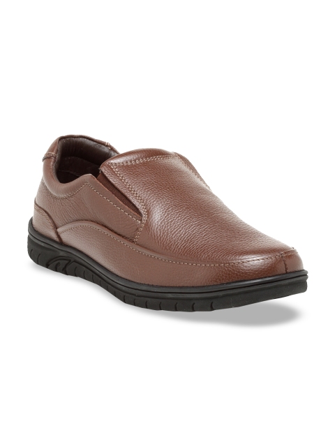 Teakwood Leathers Men Brown Antibacterial Leather Loafers
