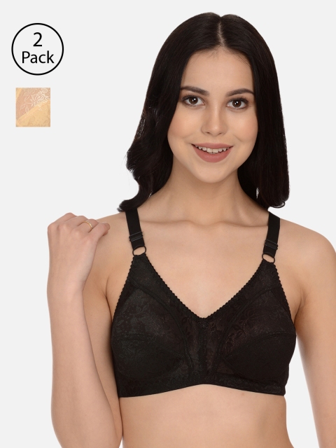 

mod & shy Pack of 2 Assorted Lace Non-Wired Non Padded Minimizer Bras MS1113