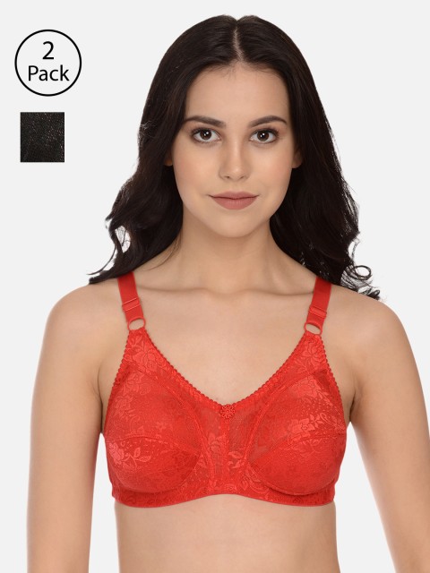 

mod & shy Pack of 2 Assorted Lace Non-Wired Non Padded Minimizer Bras MS1213