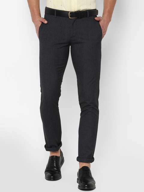 

Allen Solly Men Charcoal & Grey Slim Fit Solid Formal Trousers