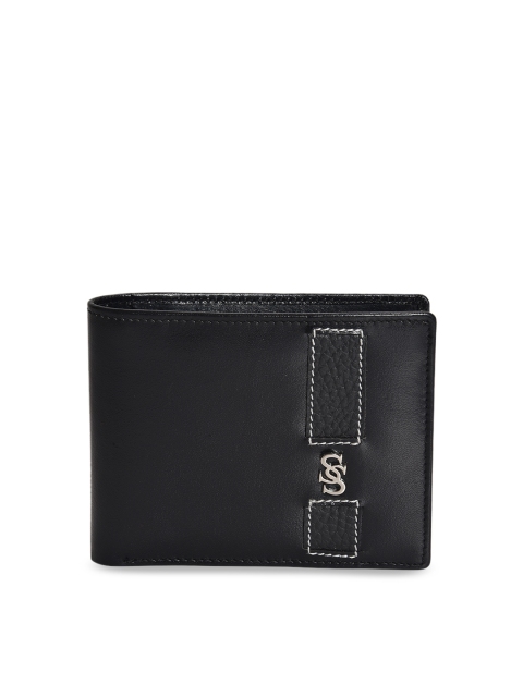 

Second SKIN Men Black Solid Genuine Leather Two Fold Wallet