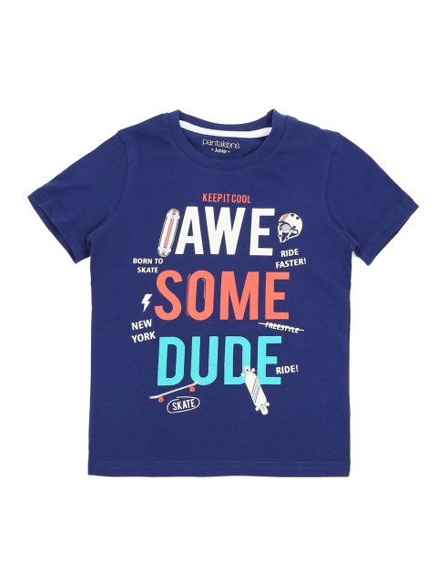 

Pantaloons Junior Boys Navy Blue Printed Round Neck T-shirt
