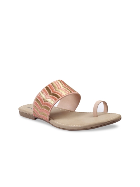

meriggiare Women Pink Woven Design One Toe Flats