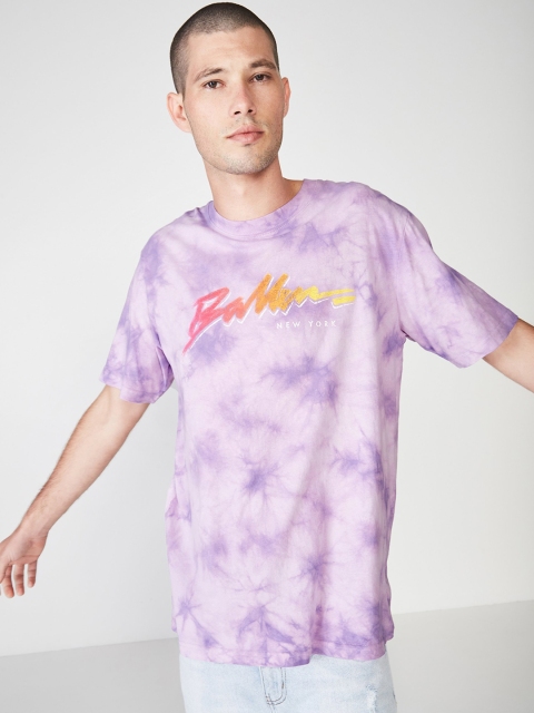 

COTTON ON Men Lavender Street Dyed Round Neck T-shirt