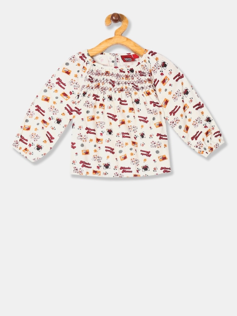 

Colt Girls Cream-Coloured Minnie Mouse Printed Top