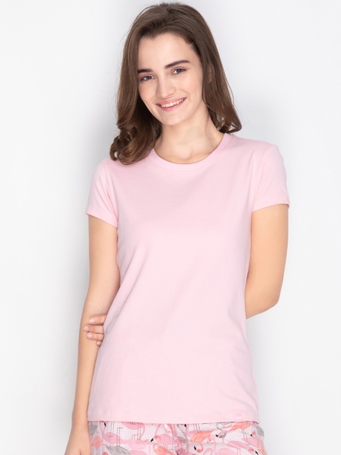 

LYRA Women Pink Solid Lounge T-shirt
