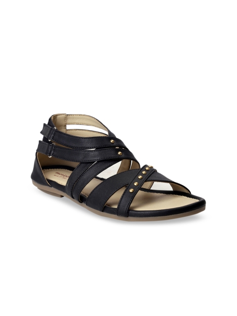 

meriggiare Women Black Solid Gladiators