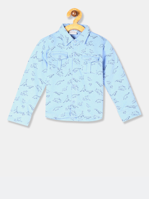 

Donuts Boys Blue Regular Fit Printed Casual Shirt