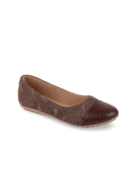 

FAUSTO Women Brown Printed Ballerinas
