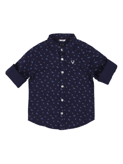 

Allen Solly Junior Boys Navy Blue Regular Fit Printed Casual Shirt