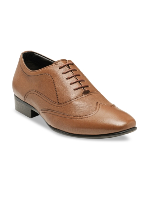 

Teakwood Leathers Men Tan Brown Textured Leather Formal Oxfords