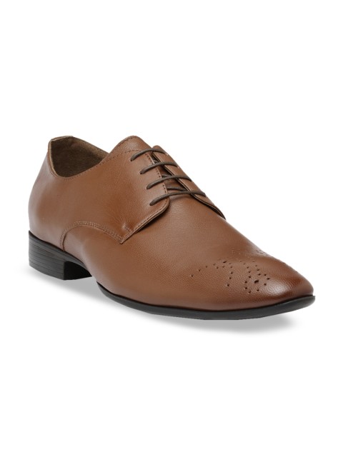 

Teakwood Leathers Men Tan Brown Solid Leather Formal Derbys
