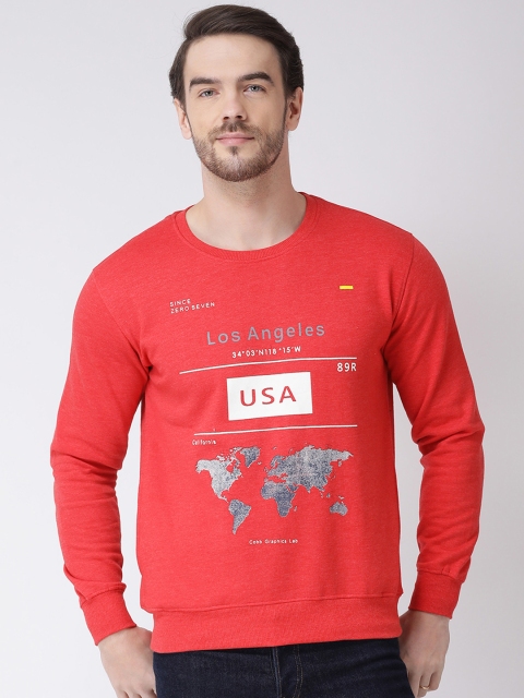 

COBB Men Red Printed Sweatshirt
