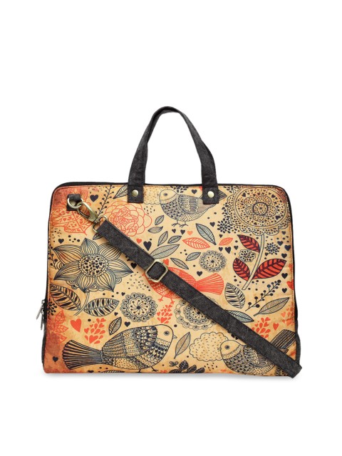 

The House of Tara Unisex Beige & Black Printed Laptop Bag