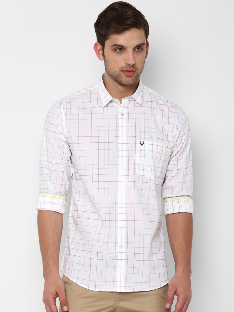 

Allen Solly Men White Slim Fit Checked Casual Shirt