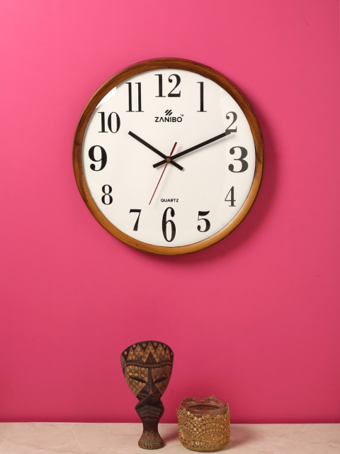 

ZANIBO White Round Solid Analogue Wall Clock 31 cm