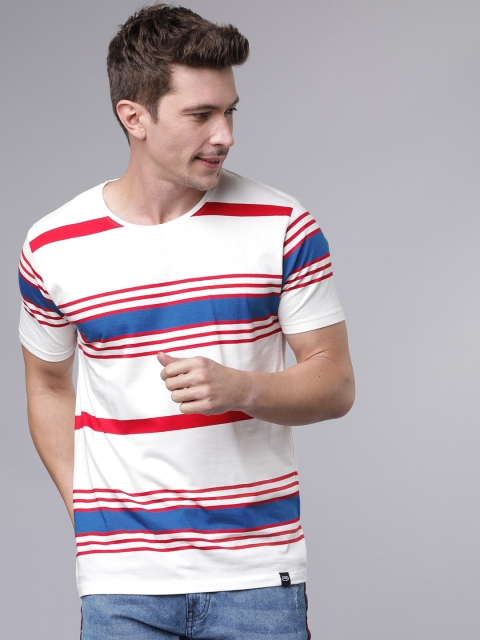 

Ecko Unltd Men White Striped Round Neck Slim Fit T-shirt