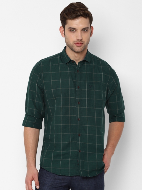 

Allen Solly Men Green & White Slim Fit Checked Casual Shirt