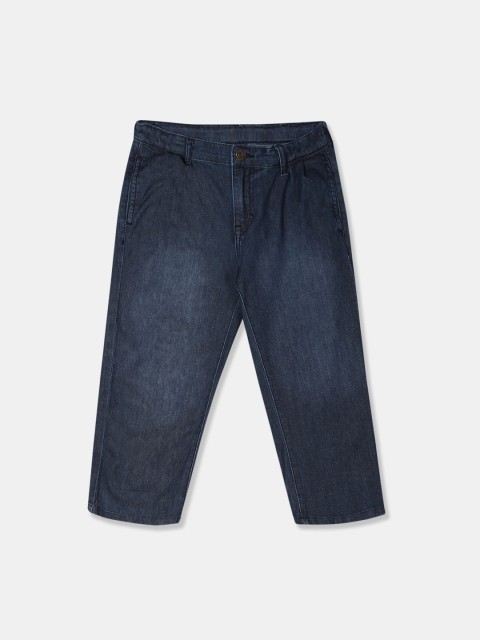 

Cherokee Girls Blue Solid Slim Fit Washed Denim Capris