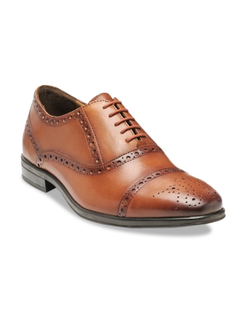 

Teakwood Leathers Men Tan Brown Solid Genuine Leather Formal Oxfords
