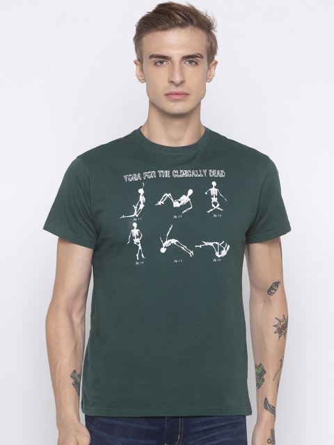 

Globus Men Green Printed Round Neck T-shirt