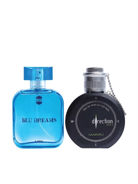 

Ajmal Unisex Set of 2 Blu Dreams EDP 100ML & Maryaj Direction East EDP Perfumes 100ML, Blue