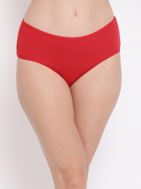 

Clovia Women Red Solid Mid-Rise Hipster Brief PN3374A04S