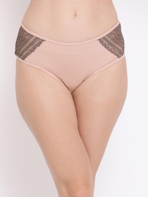

Clovia Women Beige & Brown Solid High-Rise Hipster Brief PN3375P24S