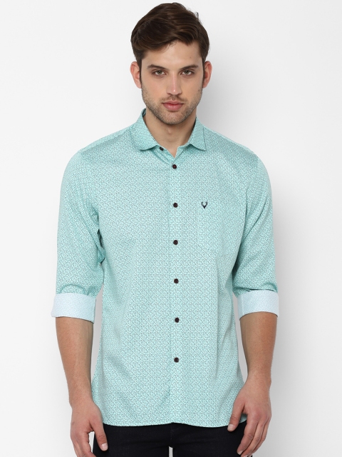 

Allen Solly Men Turquoise Blue & Black Slim Fit Printed Casual Shirt